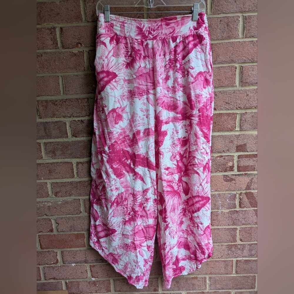 Blue Rain Pink and White Floral Pants